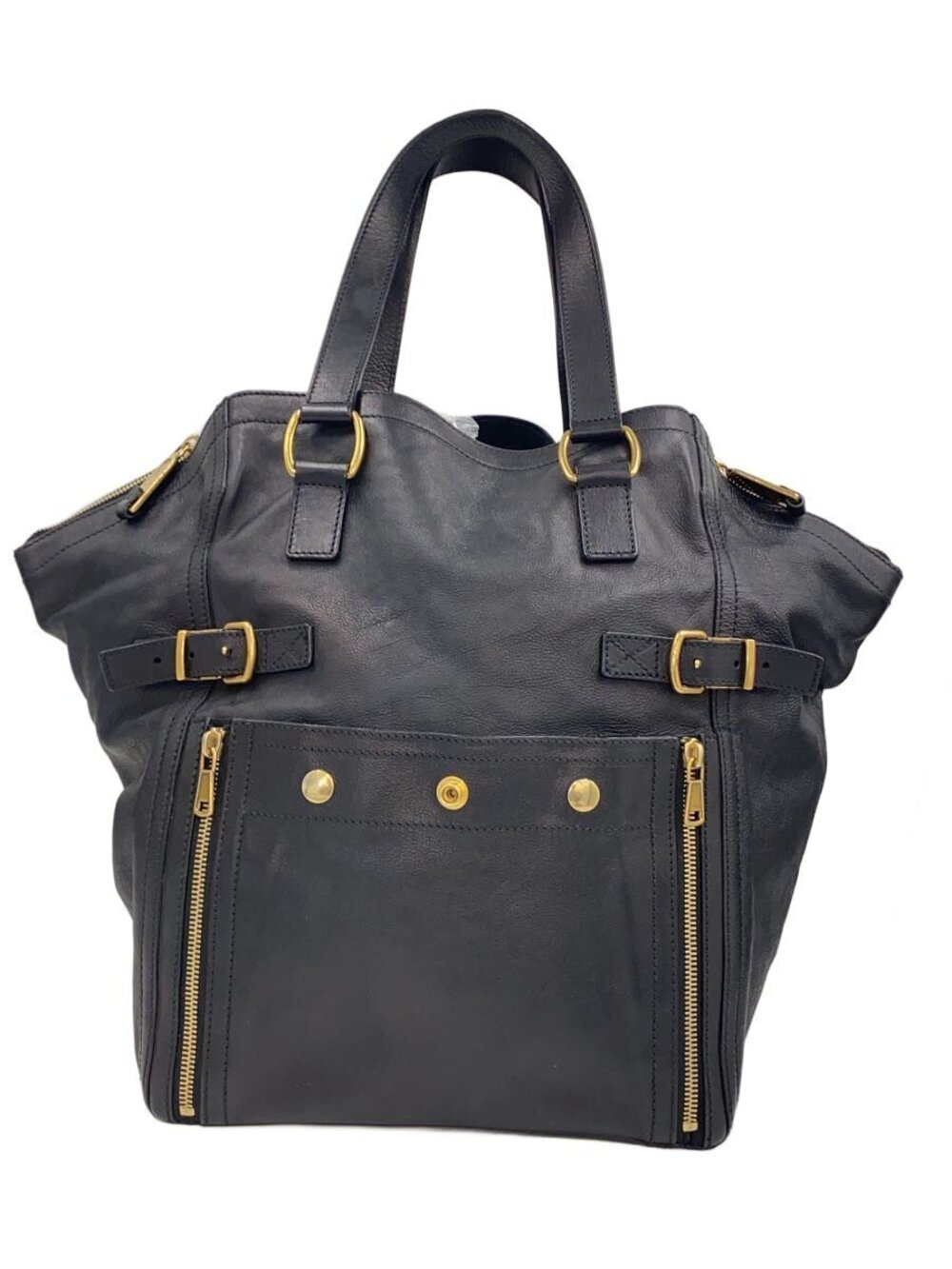 Saint Laurent Yves rive gauche Tote Bag Leather Black